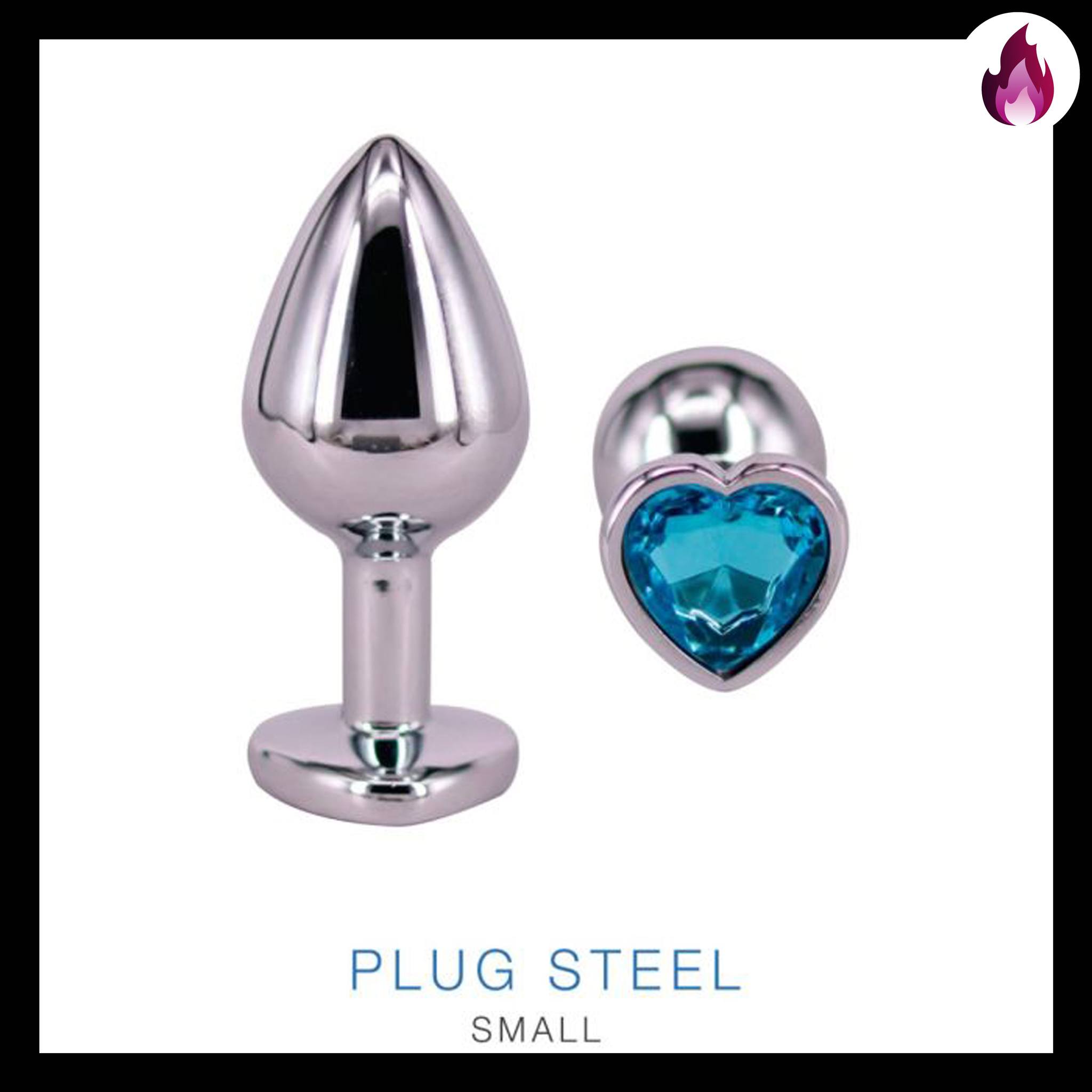 PLUG STEEL ST SEX THERAPY GEMA CORAZON CELESTE LIGH BLUE SMALL