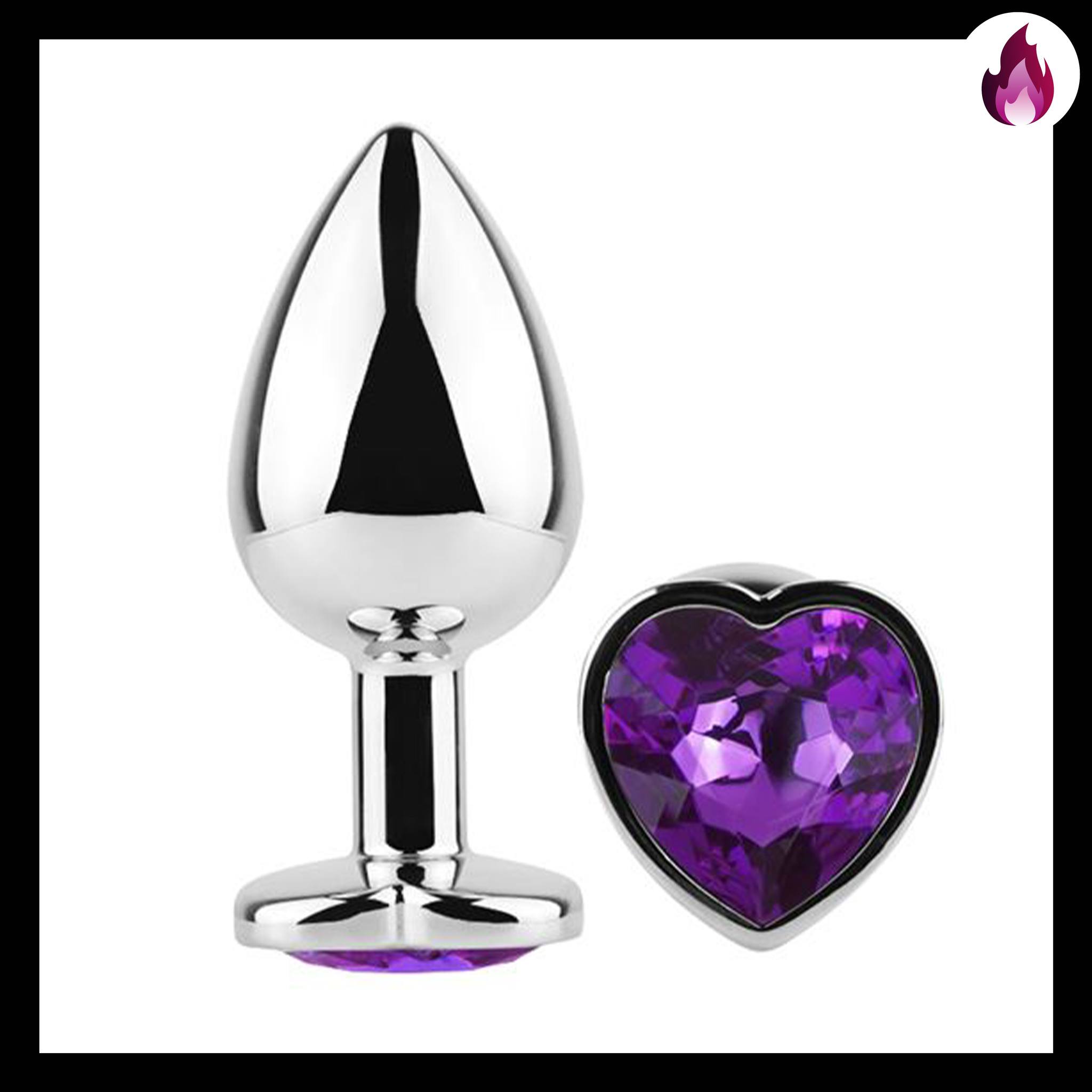 PLUG ANAL METAL LARGE GEMA CORAZON PURPLE INFARTA