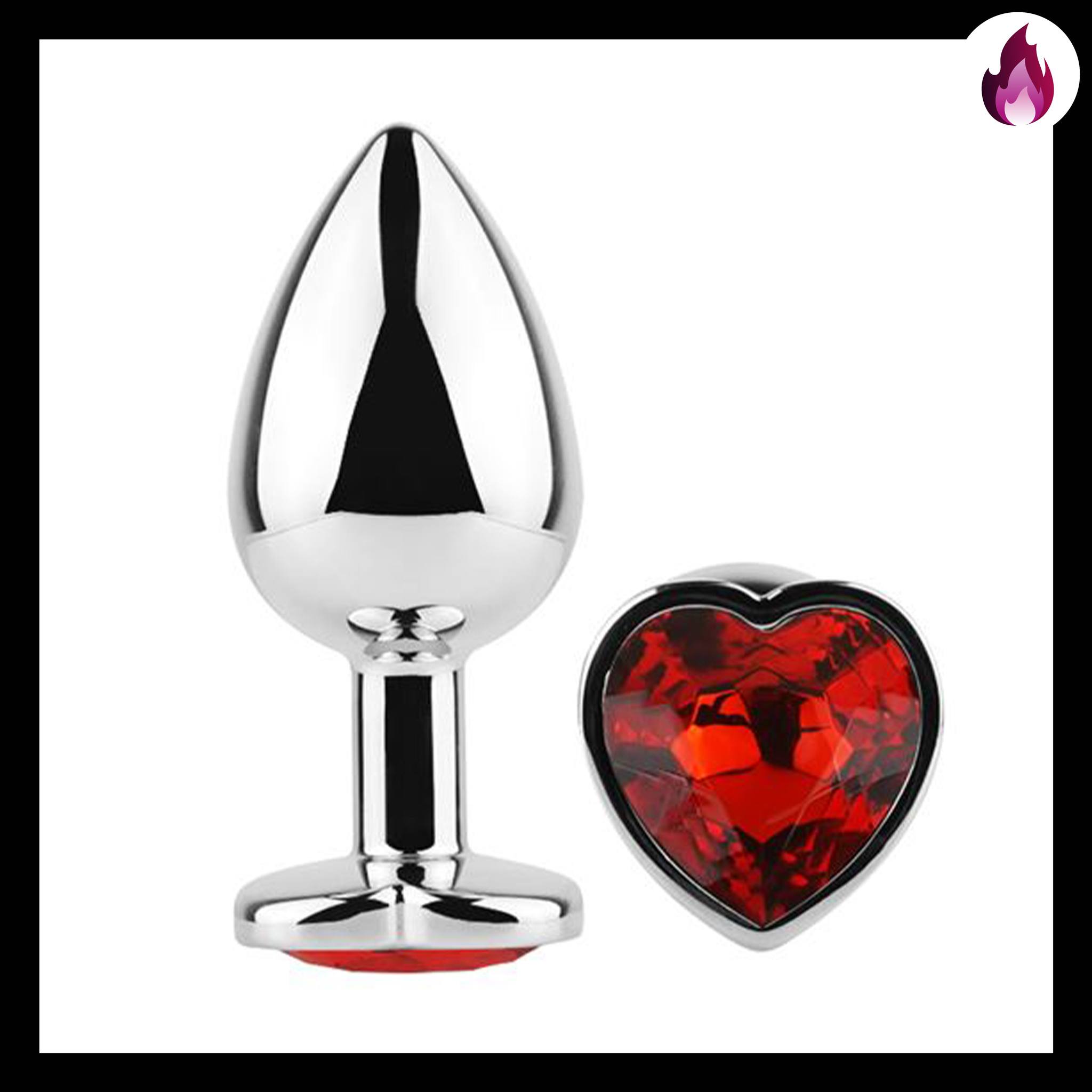 PLUG ANAL METAL LARGE GEMA CORAZON RED INFARTA