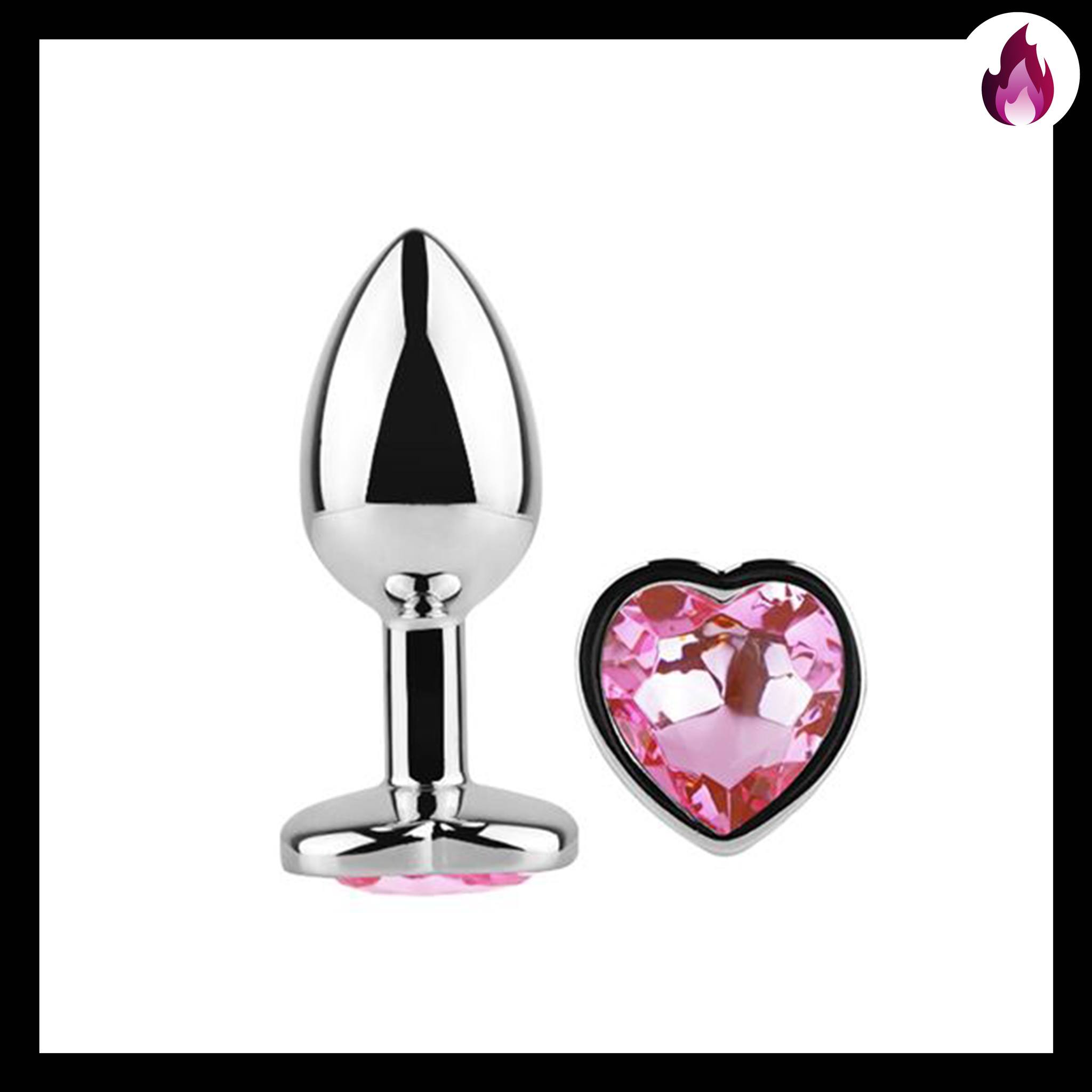 PLUG ANAL METAL SMALL GEMA CORAZON PINK INFARTA