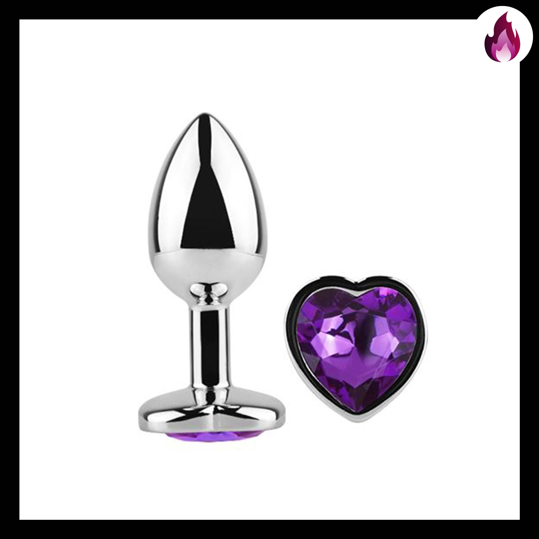 PLUG ANAL METAL SMALL GEMA CORAZON PURPLE INFARTA