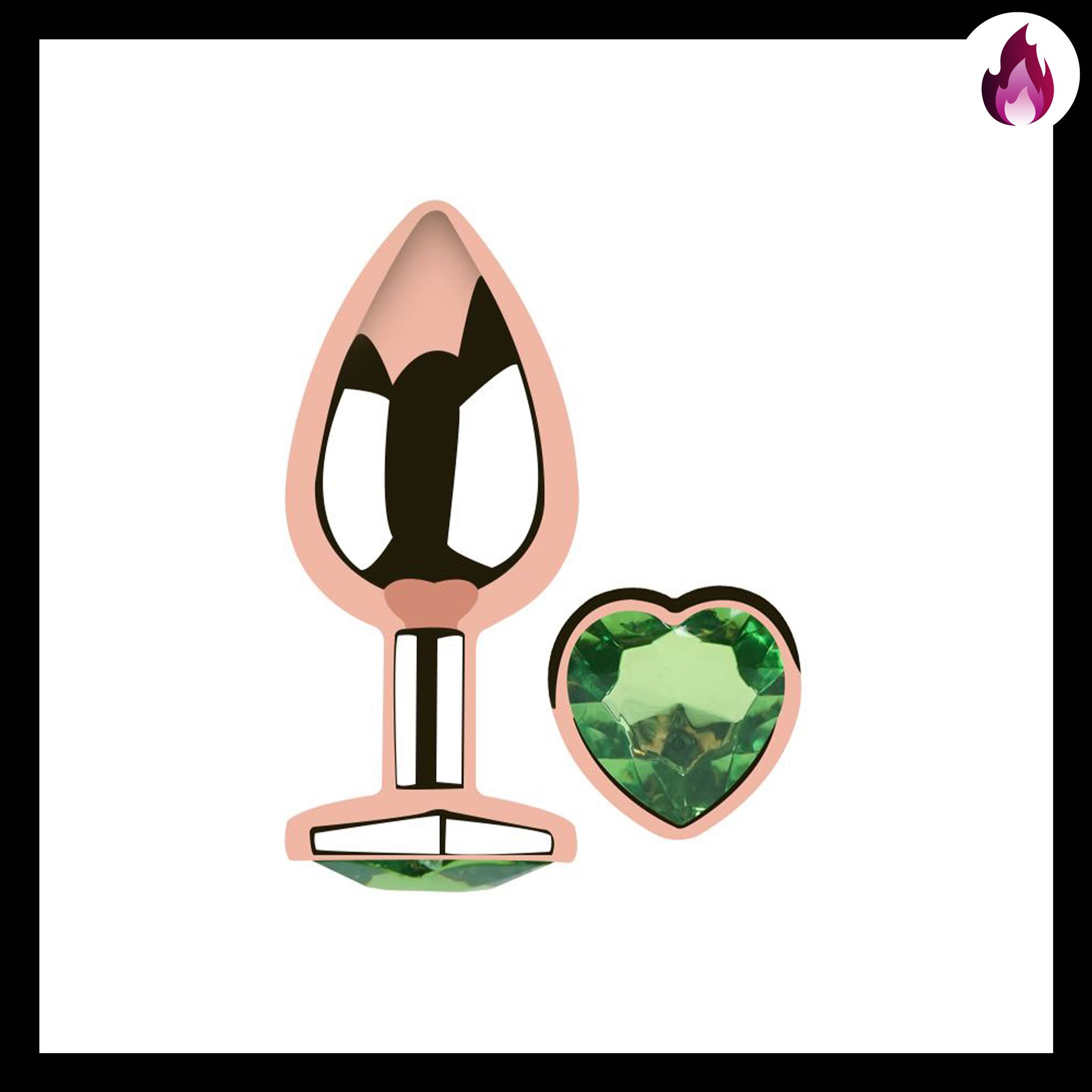 PLUG ANAL ROSE SMALL GEMA CORAZON GREEN INFARTA FT-570317