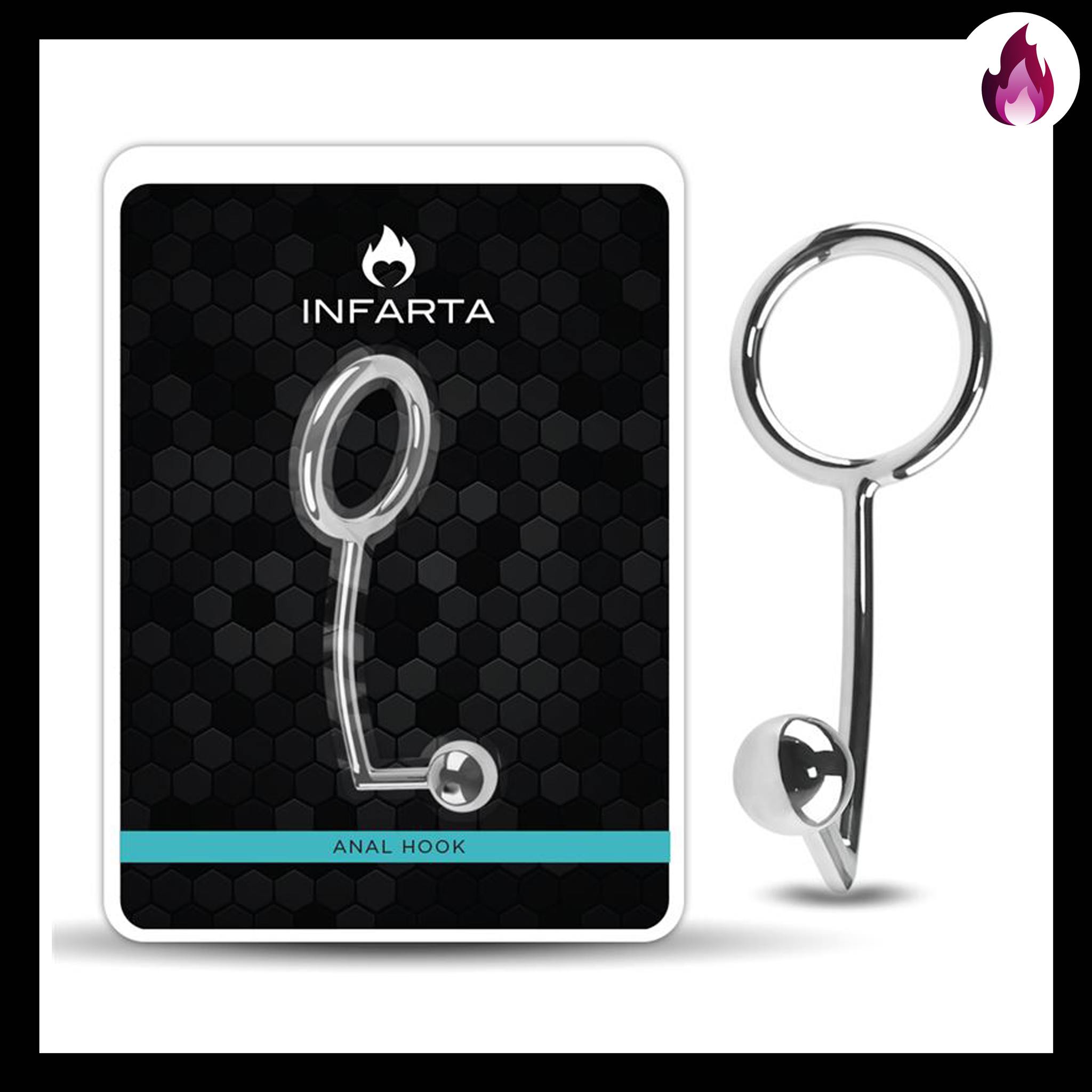 ANAL HOOK STEEL RING INFARTA ANILLO Y PLUG METAL FETICHE