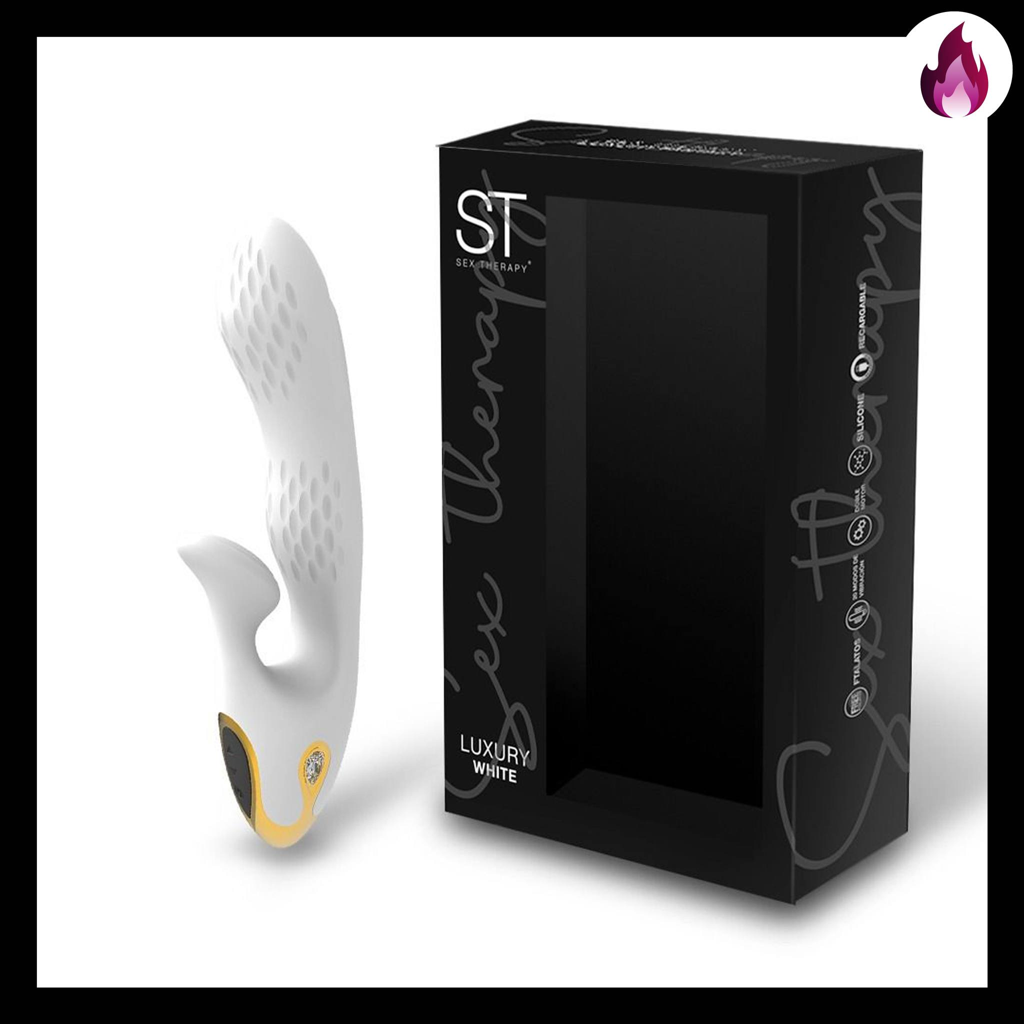 ST LUXURY WHITE VIBRADOR SEX THERAPY RECARGABLE